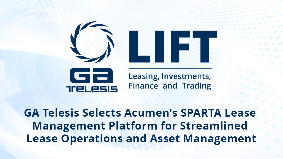 GA Telesis Selects Acumen's SPARTA Lease Management Platform for Streamlined Lease Operations and Asset Management
