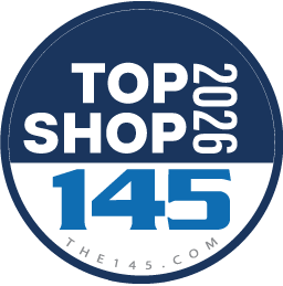 Top Shop 2026 badge with the number 145 and a blue background.